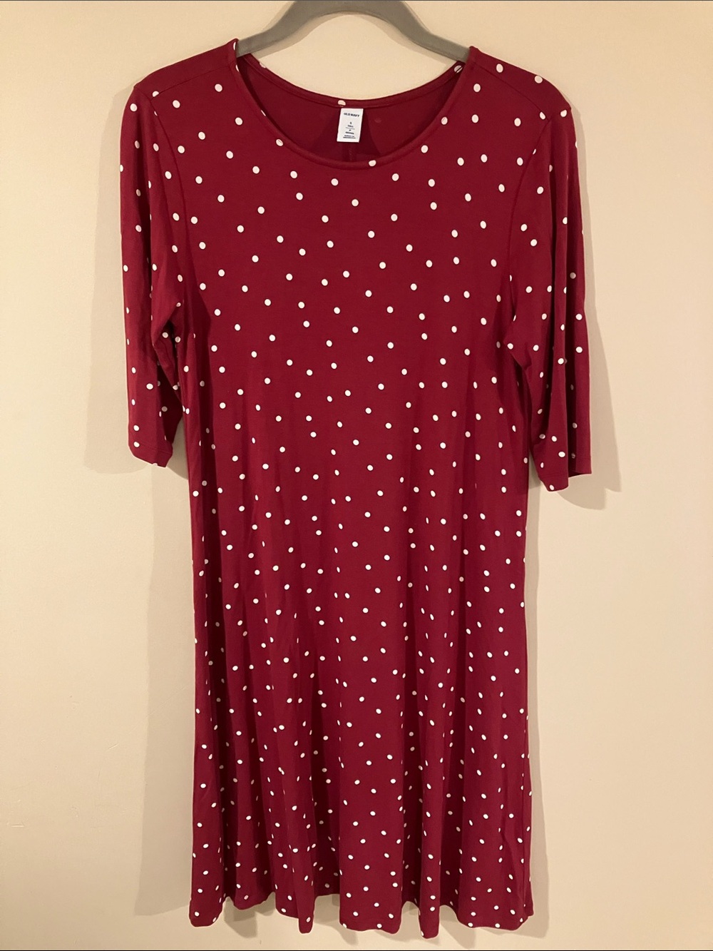 Old Navy Red Swing Dress with White Polka Dots